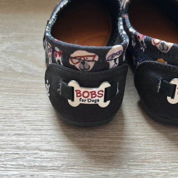 BOBS from Skechers Black Dog Print Slip-On Shoes - Size 6.5 - Picture 8 of 10